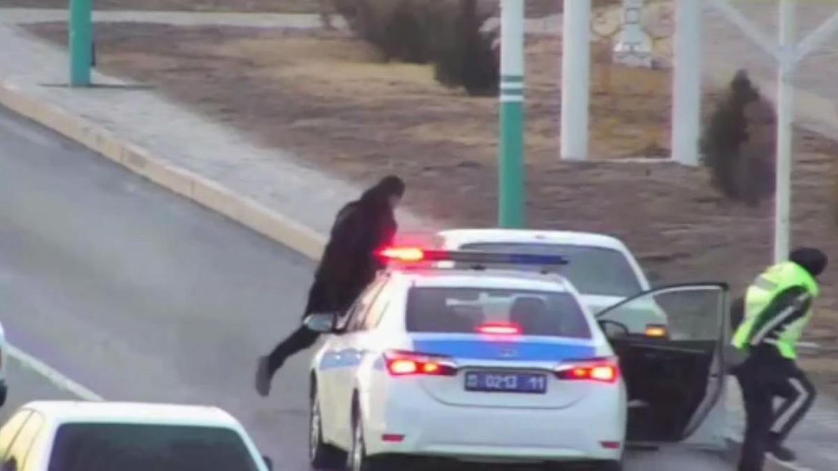 Погоня за пьяным водителем в Кызылорде попала на видео