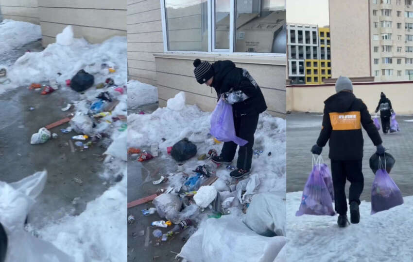 Жительница Астаны в ШОКЕ от гор мусора у дома!